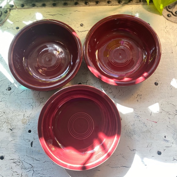 3 Fiesta Ware Claret 18 oz Cereal Bowls 7” - Picture 1 of 8